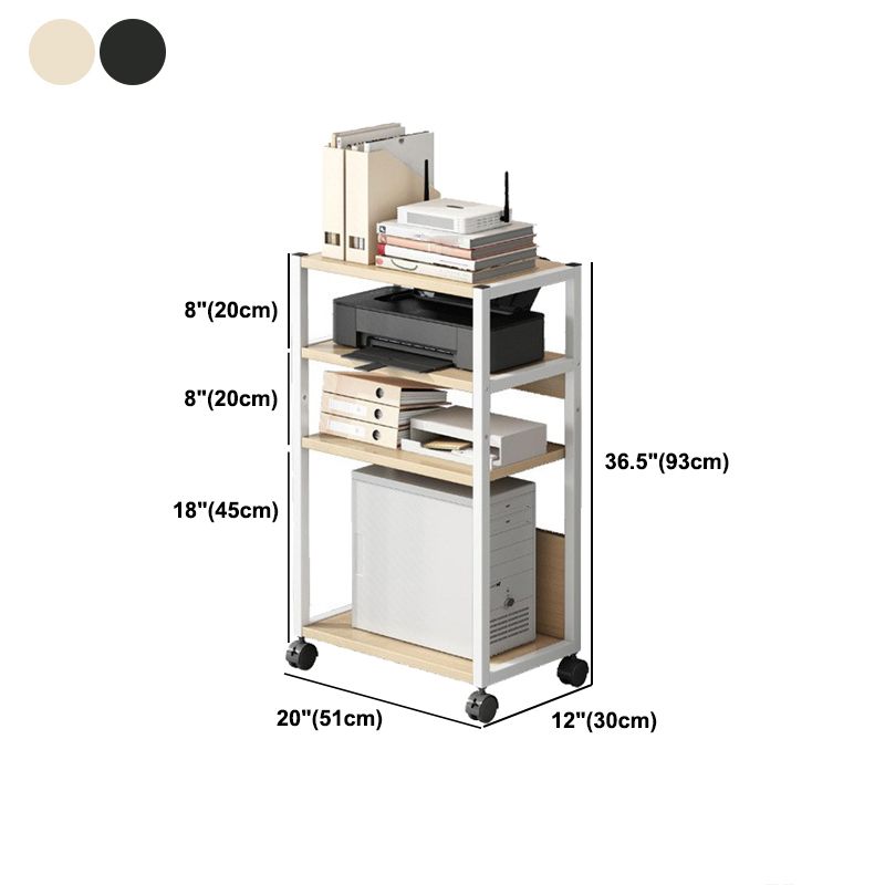 Modern Style Bookshelf Open Back Bookcase with Caster Wheels for Office Clearhalo 'Bookcases' 'furn' 'furn_bookcases' 'Furniture' 'Office Furniture' 1200x1200_312f2bfe-401d-40a0-ba9c-cc11faba047e
