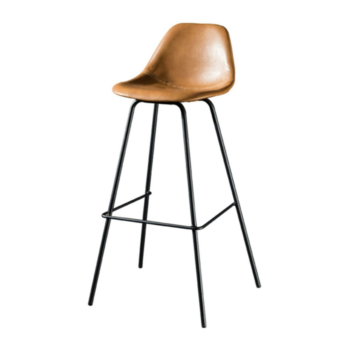Contemporary Matte Finish PU Leather Barstool Footrest Restaurant Stool Clearhalo 'Bar Furniture' 'Bar Stools' 'bar_stools' 'furn' 'furn_bar_stools' 'Furniture' 'furniture_bar_stools' 'Kitchen & Dining Furniture' 1200x1200_3130b7dc-1636-431f-ab03-aa36f4aea2fd