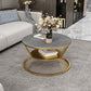 No Distressing Round Coffee Table Frame Single Coffee Table with Shelf Clearhalo 'Coffee & Accent Tables' 'Coffee Tables' 'coffee_tables' 'furn' 'furn_coffee_tables' 'Furniture' 'Living Room Furniture' 1200x1200_31316e7c-5b3c-4d7f-a57b-b15a4e0bd052