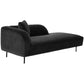 Living Room Chaise Square Arms Modern Chaise Lounge with Linen Upholster