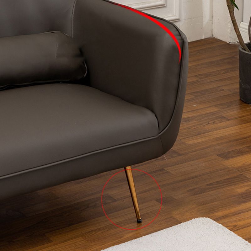 Faux Leather Sofa 29.52" D x 31.49" H Flared Arm Sofa for Living Room Clearhalo 'furn' 'furn_sofas' 'Furniture' 'Living Room Furniture' 'Sofa' 'sofas' 1200x1200_31335eb1-976d-4287-83ae-f157c45c4eab