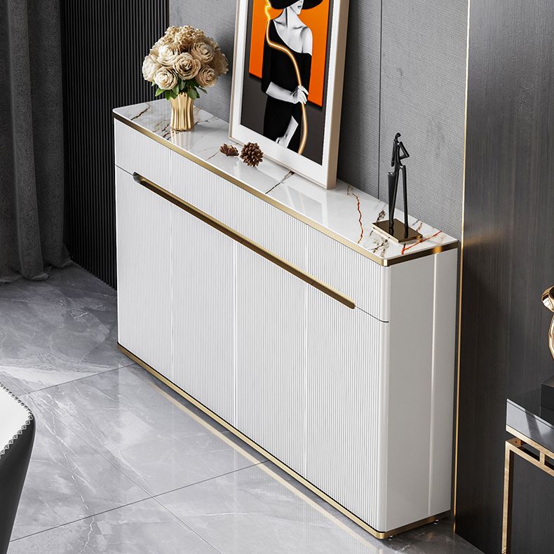 Serveur de restauration White Glam Stone et serveur buffet en bois d'ingénierie