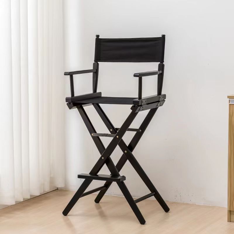 Industrial Backrest Arm Counter Stool Solid Wood Bar Stool with Canvas Cushion Clearhalo 'Bar Furniture' 'Bar Stools' 'bar_stools' 'furn' 'furn_bar_stools' 'Furniture' 'Kitchen & Dining Furniture' 1200x1200_3135429d-b301-4752-a3aa-fd63ef6ee878
