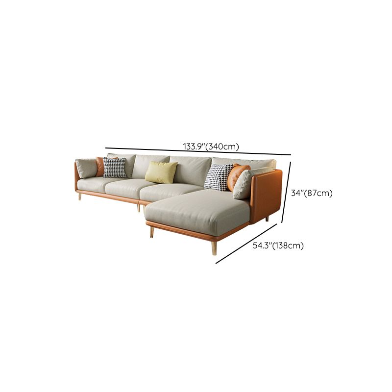 34.25 " H Faux Leather Square Arm Sofa & Chaise for Living Room Clearhalo 'furn' 'furn_sectionals' 'Furniture' 'Living Room Furniture' 'Sectionals' 1200x1200_31355b15-f466-420e-8199-610f86c2fc2e