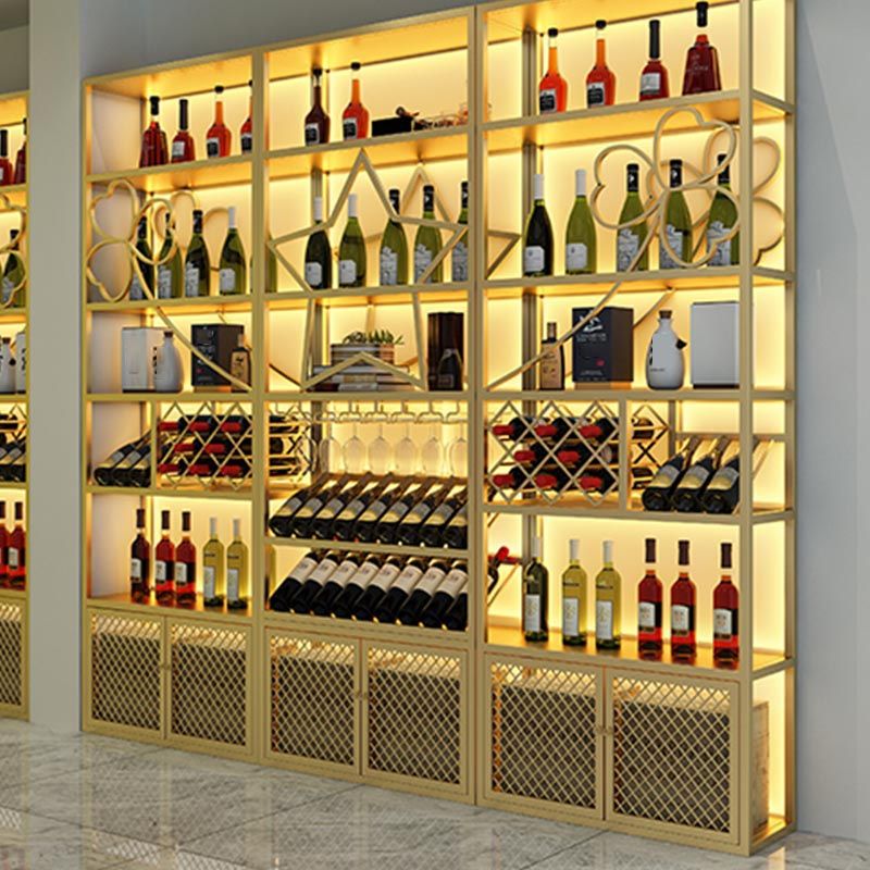 Gold Metall Wine Rack Flasche freistehend mit Regal Weinflasche Rack