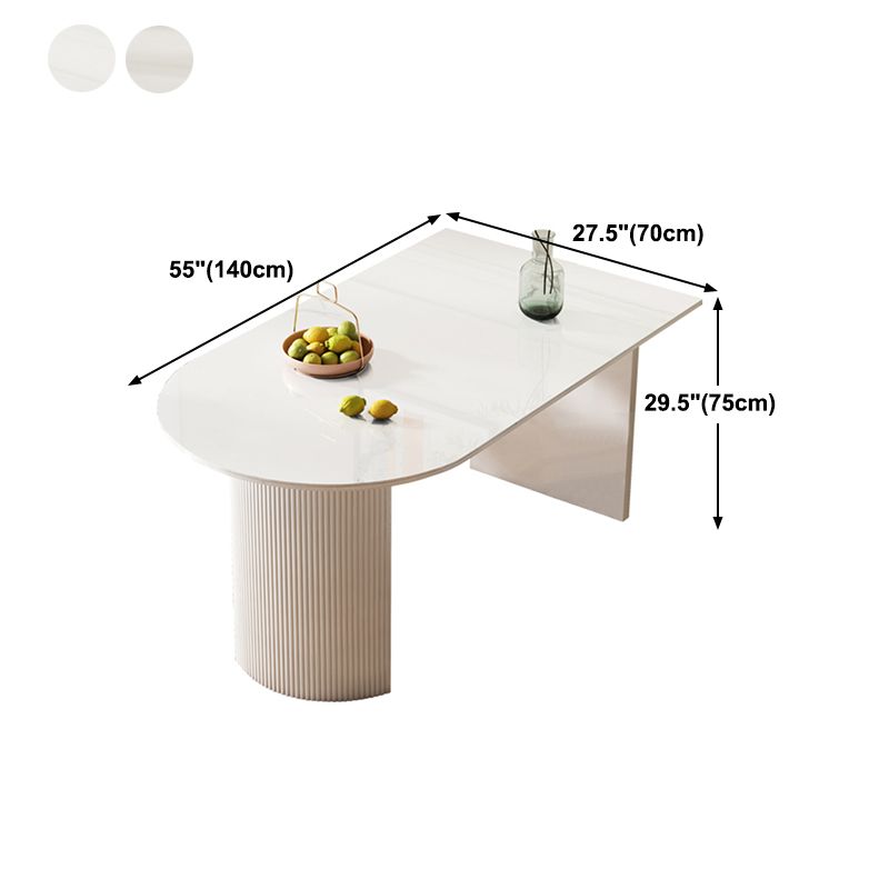 White Tone Dining Table Simplicity Double Pedestal Table for Dining Room Clearhalo ' dining_table' 'Dining Tables & Seating' 'Dining Tables' 'furn' 'furn_dining_table' 'Furniture' 'furniture_dining_table' 'Kitchen & Dining Furniture' 'kitchen&dining_furn' 'kitchen' 'kitchen_dining_table' 1200x1200_3136f4c0-6117-4966-9a6a-15f8260d2e92