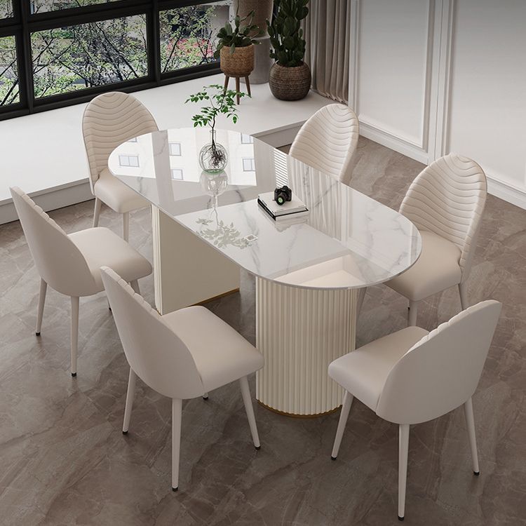 Sintered Stone Table for Restaurant Modern White Table with Double Pedestal Base Clearhalo ' dining_table' 'Dining Tables & Seating' 'Dining Tables' 'furn' 'furn_dining_table' 'Furniture' 'furniture_dining_table' 'Kitchen & Dining Furniture' 'kitchen&dining_furn' 'kitchen' 'kitchen_dining_table' 1200x1200_313730d5-116a-4f7c-9b59-aa62b76b4df5