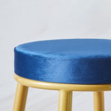 Glam Backrest Armless Counter Stool Iron Kitchen Bar Stool with Cushion and Pedal