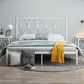 47" Tall Open-Frame Bed Glam Metallic Standard Bed with Headboard