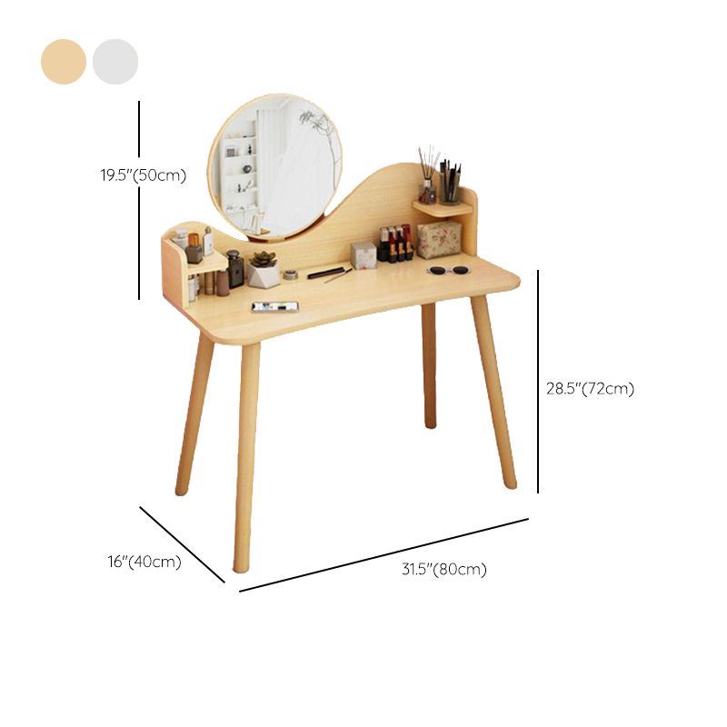 Contemporain 48,03 "Hauteur Cambrioleur en bois Miroir de maquillage Vanité