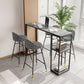 Industrial Black Iron Bar Dining Table Stone Top Rectangle Indoor Bistro Table with Shelf Clearhalo 'Bar Furniture' 'Bar Tables' 'bar_tables' 'furn' 'furn_bar_tables' 'Furniture' 'furniture_bar_tables' 'Kitchen & Dining Furniture' 1200x1200_313aa652-96d3-42c0-a6b3-8edaded3ac69