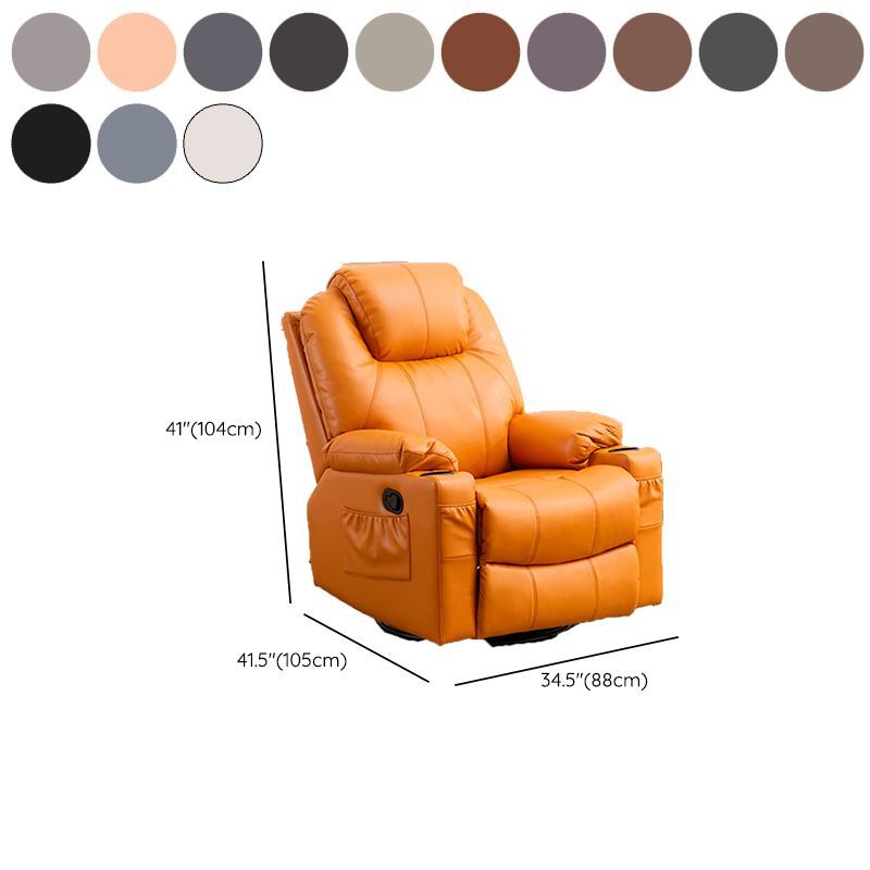 Metal Frame Home Theater Recliner Swivel Rocker Chair with Storage Clearhalo 'Chairs & Seating' 'furn' 'furn_recliners' 'Furniture' 'Living Room Furniture' 'Recliners' 1200x1200_313c0f4c-965e-4c8f-bf42-e4a75fc5048c