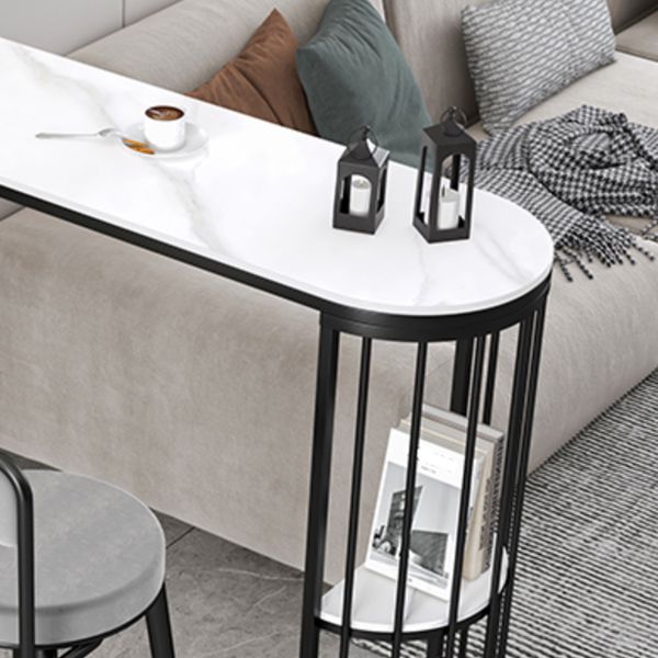 Free Form Double Pedestal Bar Dining Table Modern Stone and Metal Bar Table Clearhalo 'Bar Furniture' 'Bar Tables' 'bar_tables' 'furn' 'furn_bar_tables' 'Furniture' 'Kitchen & Dining Furniture' 1200x1200_313c7fee-c40c-43de-b8e2-0dabdb7cfca8