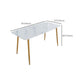 Ensemble de salle à manger nordique 1/5 pièces, Table à manger rectangulaire en pierre pour salle à manger