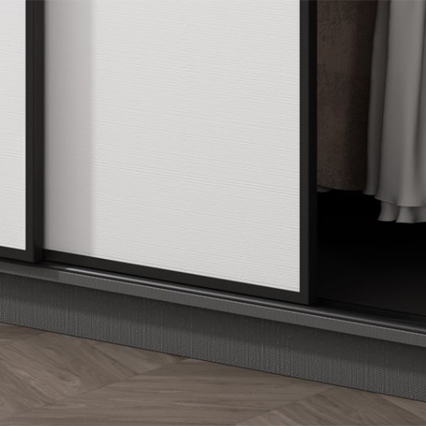 Contemporary Grey and White Storage Cabinet Bedroom Cabinet with Sliding Doors Clearhalo &#39;Armoires &amp; Wardrobes&#39; &#39;armoires_wardrobes&#39; &#39;Bedroom Furniture&#39; &#39;furn&#39; &#39;furn_armoires_wardrobes&#39; &#39;Furniture&#39; 1200x1200_314020f2-0458-46a9-a812-1c6f56e6a143