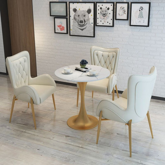 1/3/4/5 Pcs Metal Glam Dining Room Set with Round Table Dinette Set Clearhalo 'Dining Room Sets' 'Dining Tables & Seating' 'dining_room_set' 'furn' 'furn_dining_room_set' 'Furniture' 'furniture_dining_room_set' 'Kitchen & Dining Furniture' 'kitchen&dining_furn' 'kitchen' 1200x1200_3140c22c-be5d-46b3-8656-e38d68269acc