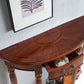 Solid Wood Half Moon Console Table 1-drawer 35.43" Tall Accent Table
