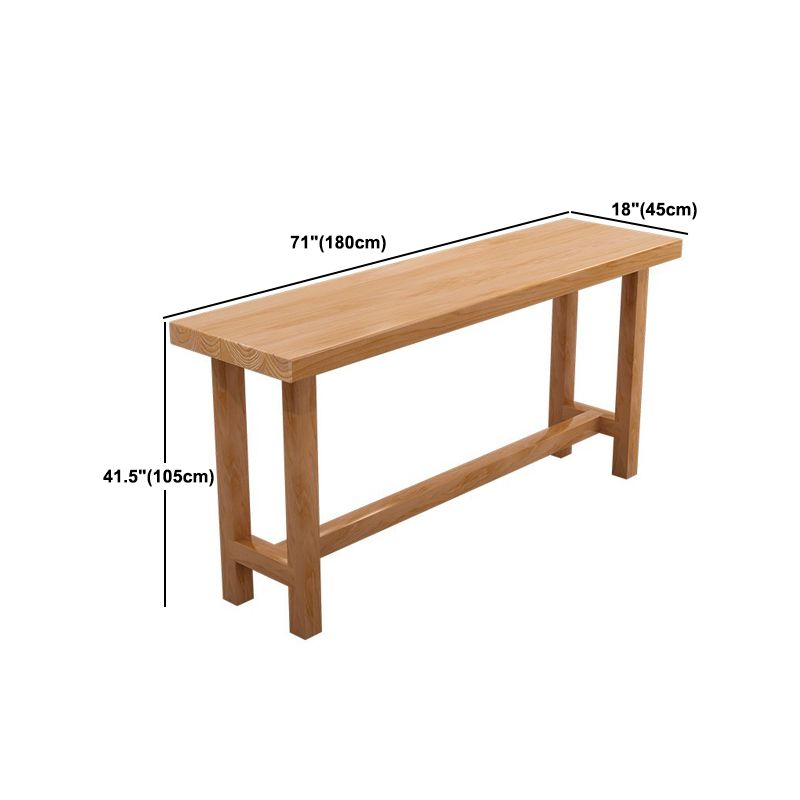 1/5/6/11 Pieces Modern Bar Table Set Rectangle Pine Wood Bistro Set with Footrest