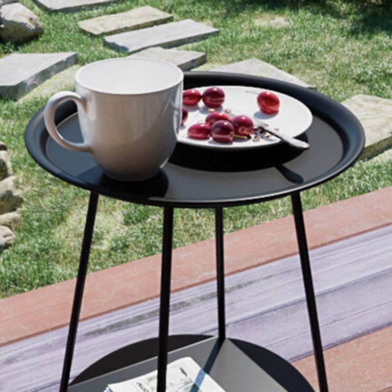 Bandeja de metal Topla superior Tabla de extremo 4 Piernas de doble mesa de rincón de nivel