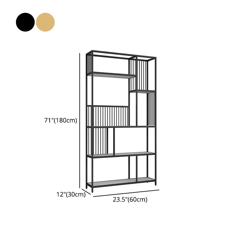 Gold and Black Etagere Bookshelf Scandinavian Iron Bookshelf for Home Office Clearhalo 'Bookcases' 'furn' 'furn_bookcases' 'Furniture' 'furniture_bookcases' 'Office Furniture' 1200x1200_3142df29-f739-4940-aec7-81b6eaf23da0