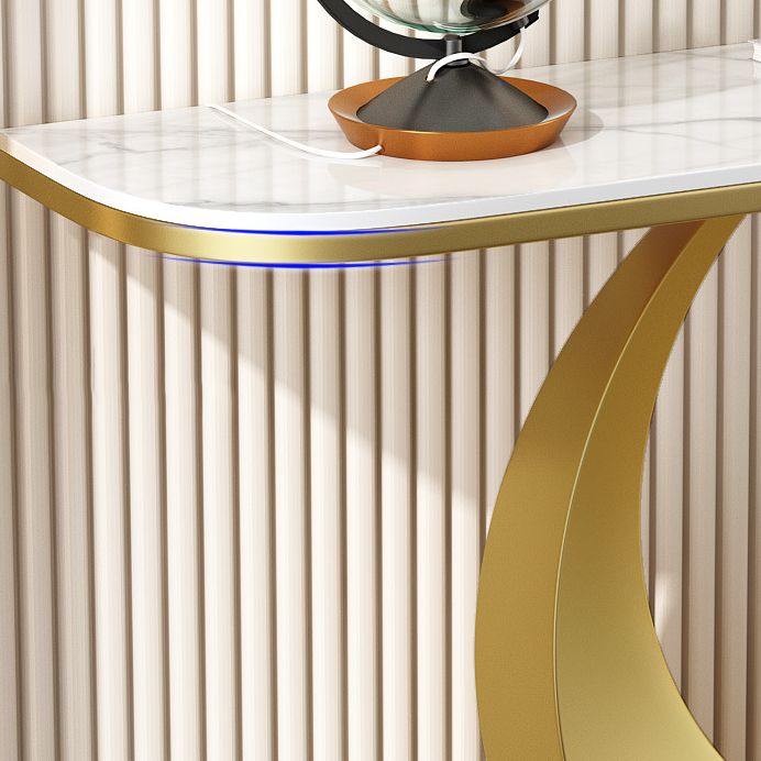 31.5" Tall Stone Console Table Glam Scratch Resistant End Table