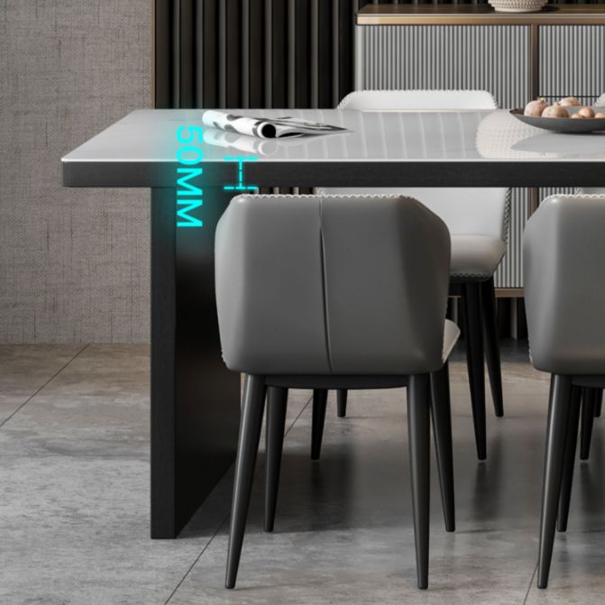 Rectangle Stone Top Dining Table Extendable Dining Table for Dining Room