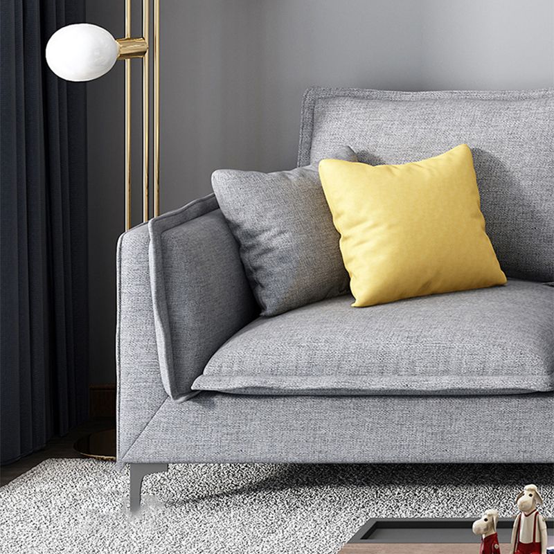 Lino moderno braccio quadrato sezionale 4 posti sezionale con 4 cuscini