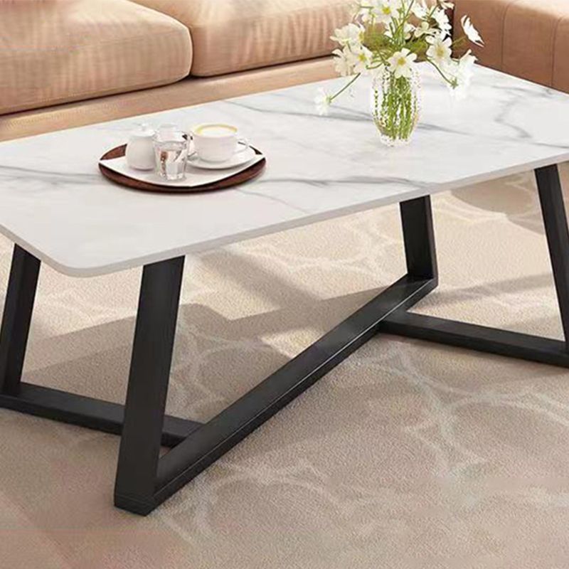 Slate Rectangle Coffee Table Cross Legs Single Table for Living Room Clearhalo 'Coffee & Accent Tables' 'Coffee Tables' 'coffee_tables' 'furn' 'furn_coffee_tables' 'Furniture' 'Living Room Furniture' 1200x1200_314d726f-8850-43c4-a75b-0f97cff3f505