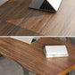 Rectangle Industrial Double Pedestal Dining Table Wood Color Fixed Table of Solid Wood Clearhalo ' dining_table' 'Dining Tables & Seating' 'Dining Tables' 'furn' 'furn_dining_table' 'Furniture' 'furniture_dining_table' 'Kitchen & Dining Furniture' 'kitchen&dining_furn' 'kitchen' 'kitchen_dining_table' 1200x1200_314dd2ba-6952-4f69-b128-8c437360e394
