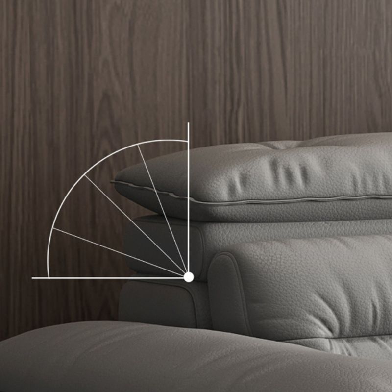 現代的なフェイクレザーライトグレー縫製枕バックピロートップアームソファ