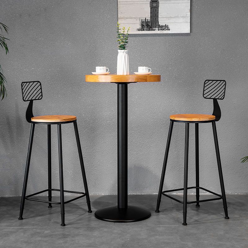 Industrial Style Barstool Metal and Wood Bar Stool for Dining Room 1 Pcs Clearhalo 'Bar Furniture' 'Bar Stools' 'bar_stools' 'furniture_bar_stools' 'Kitchen & Dining Furniture' 'kitchen&dining_furn' 'kitchen' 'kitchen_furn' Furniture' 1200x1200_314fbd04-938b-45ef-815f-dc54849536a3