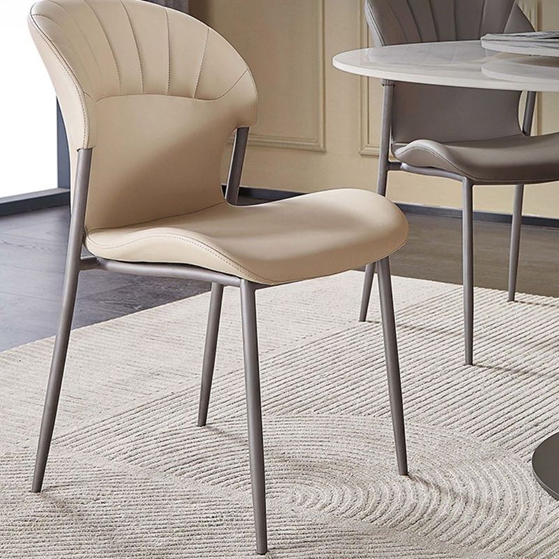 Khaki and Gray Dining Chairs Modern Armless Dining Side Chair Clearhalo 'Dining Chairs' 'Dining Tables & Seating' 'dining_chair' 'furn' 'furn_dining_chair' 'Furniture' 'Kitchen & Dining Furniture' 1200x1200_31500e69-c936-41b9-9de2-84515dc4de64