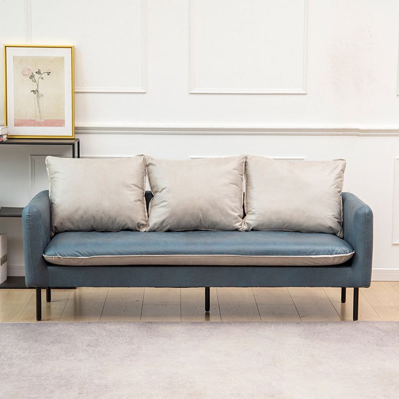 Modern Leather Square Arm Sofa with Loose Back for Living Room Clearhalo 'Furniture' 'furniture_sofas' 'kitchen' 'kitchen_sofas' 'Living Room Furniture' 'Sofa' 'sofas' 1200x1200_315029e5-6f67-40a6-9b49-7084945a2afb