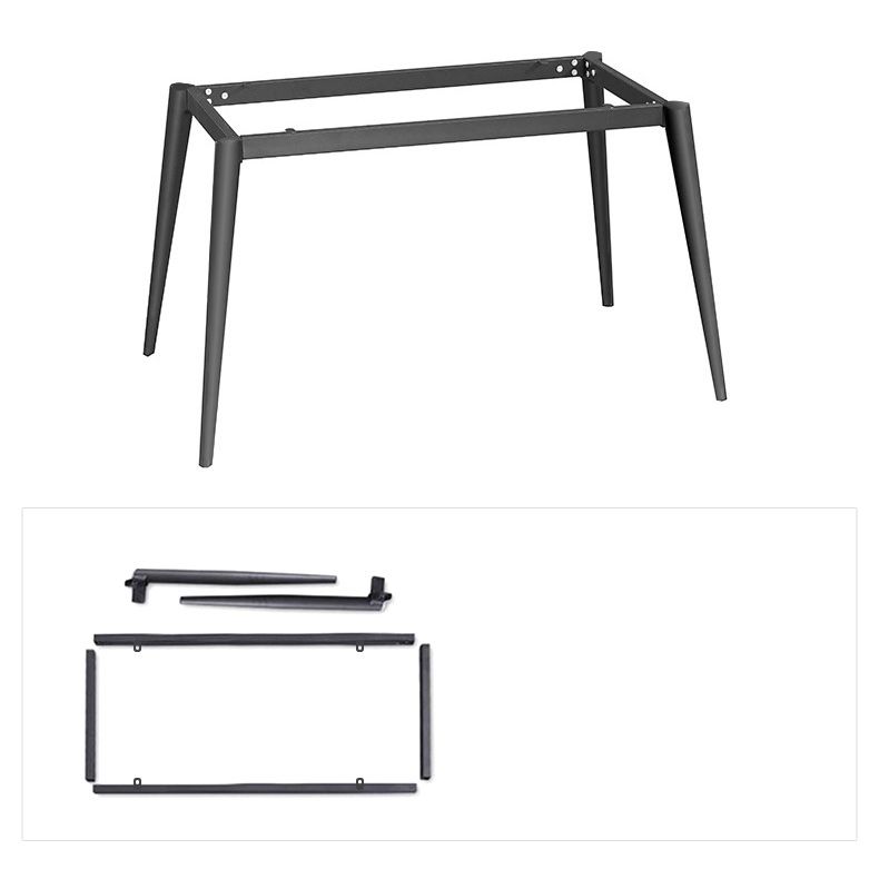 Stone Top Table Rectangle Contemporary Dining Table with 4 Black Legs Clearhalo 'Dining Tables & Seating' 'Dining Tables' 'dining_table' 'furn' 'furn_dining_table' 'Furniture' 'furniture_dining_table' 'Kitchen & Dining Furniture' 1200x1200_31503120-5595-4fdc-a531-efa0dd3dae08