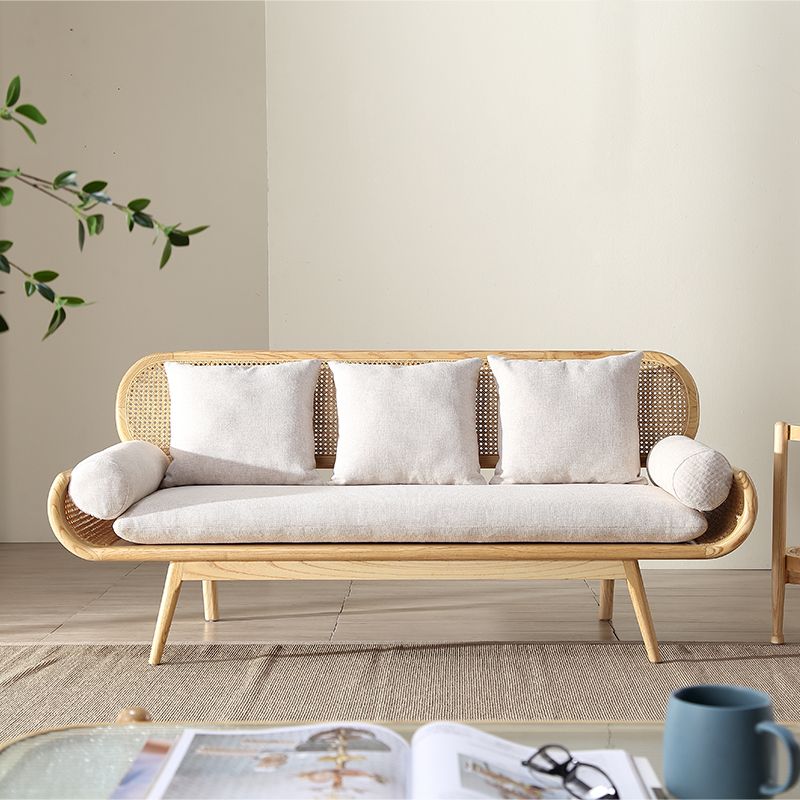 Tropical Corduroy Sofa in Solid Wood Linen Sofa for Living Room
