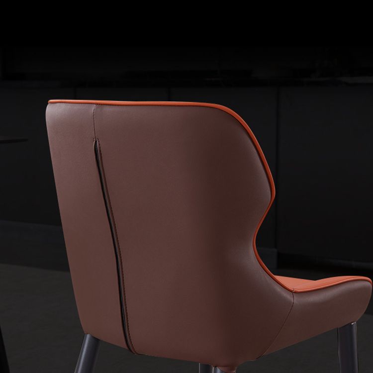 Modern Faux Leather Dining Chair Metal Arm Chair for Home Use (Set of 2) Clearhalo ' kitchen&dining_furn' 'Dining Chairs' 'Dining Tables & Seating' 'dining_chair' 'furn' 'furn_dining_chair' 'Furniture' 'furniture_dining_chair' 'Kitchen & Dining Furniture' 'kitchen' 1200x1200_31512227-2580-492e-a98e-7ec48149bae0