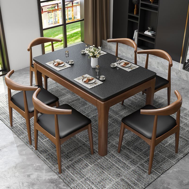 Contemporary Dining Room Dinner Table Solid Wood 4 Legs Dining Table Clearhalo 'Dining Tables & Seating' 'Dining Tables' 'dining_table' 'furn' 'furn_dining_table' 'Furniture' 'Kitchen & Dining Furniture' 1200x1200_3153e742-da59-4c5f-9664-838683b436d2