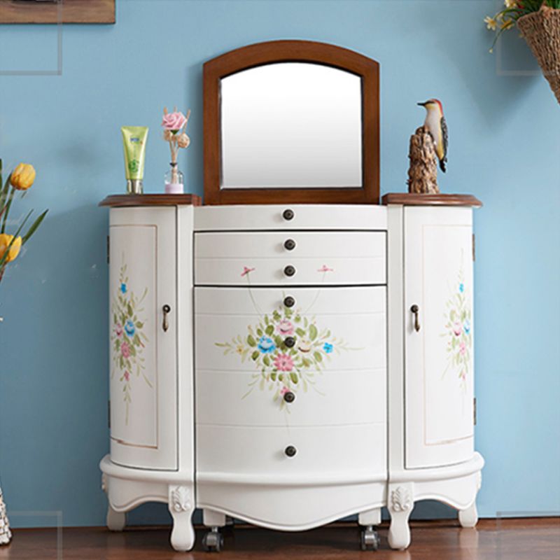 Victorian 1-Schubladen Eitelkeitssatz mit Stuhl und Spiegelverkederstisch