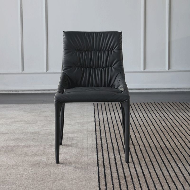 Minimalist Style Leather Dining Chairs Solid Back Arm Side Chairs for Kitchen (Set of 4) Clearhalo ' kitchen&dining_furn' 'Dining Chairs' 'Dining Tables & Seating' 'dining_chair' 'furn' 'furn_dining_chair' 'Furniture' 'furniture_dining_chair' 'Kitchen & Dining Furniture' 'kitchen' 1200x1200_3155239d-972b-484a-afc1-f2b50c0d0be2