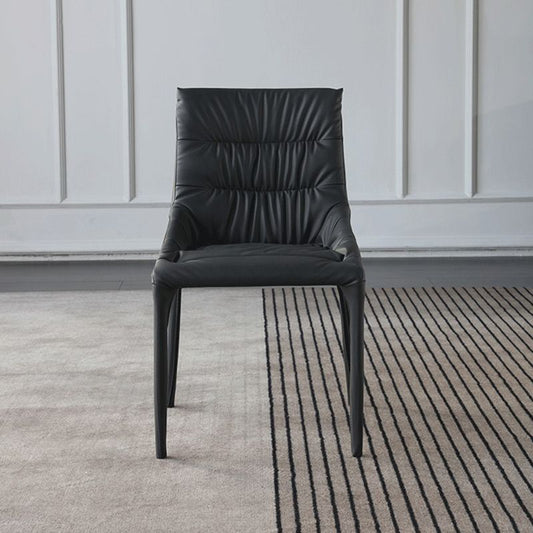 Minimalist Style Leather Dining Chairs Solid Back Arm Side Chairs for Kitchen (Set of 4) Clearhalo ' kitchen&dining_furn' 'Dining Chairs' 'Dining Tables & Seating' 'dining_chair' 'furn' 'furn_dining_chair' 'Furniture' 'furniture_dining_chair' 'Kitchen & Dining Furniture' 'kitchen' 1200x1200_3155239d-972b-484a-afc1-f2b50c0d0be2