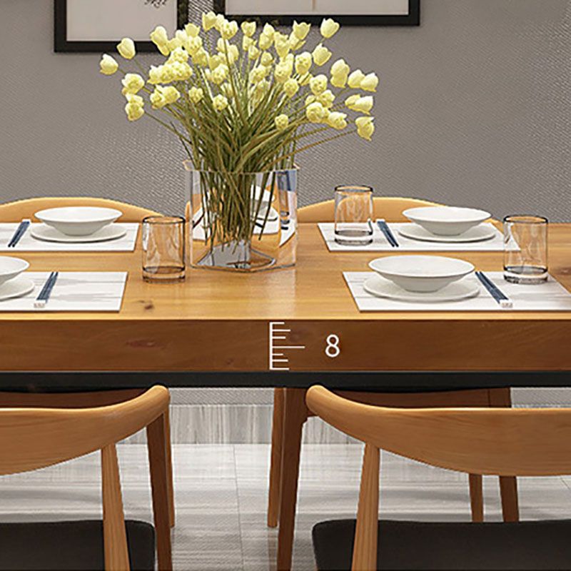 Pine Wood Top Dining Table Industrial Table with 4 Legs in Black Clearhalo 'Dining Tables & Seating' 'Dining Tables' 'dining_table' 'furn' 'furn_dining_table' 'Furniture' 'furniture_dining_table' 'Kitchen & Dining Furniture' 'kitchen' 'kitchen_dining_table' 1200x1200_3155fd4b-09a9-43b9-b63b-a3c405f115dc