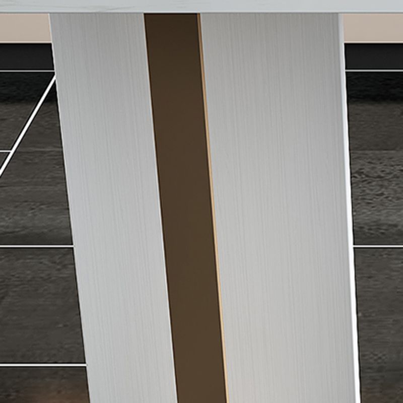 Stone Bar Dining Table Glam Rectangle Bar Table with 3 Legs Pedestal for Dining Room Clearhalo 'Bar Furniture' 'Bar Tables' 'bar_tables' 'furn' 'furn_bar_tables' 'Furniture' 'furniture_bar_tables' 'Kitchen & Dining Furniture' 1200x1200_31562973-f760-485f-bd0b-84a06d3b804b