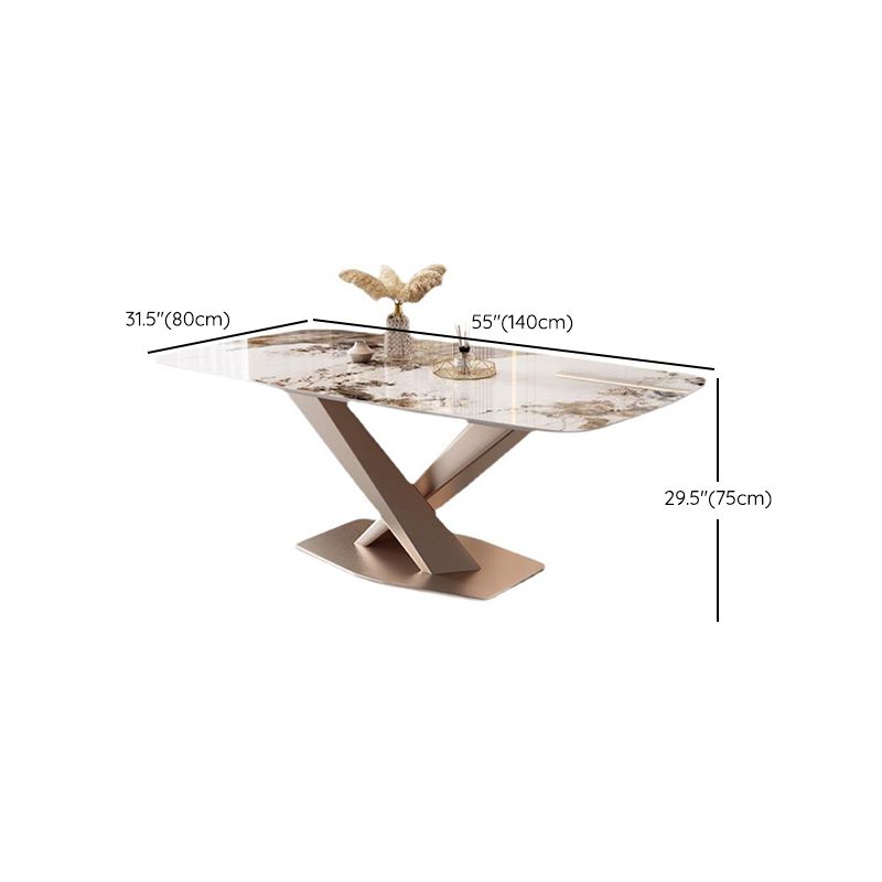 Glam Style Rectangle Table Set 1/2/5/7 Pieces Dining Set with Metal Legs for Home Use Clearhalo 'Dining Room Sets' 'Dining Tables & Seating' 'dining_room_set' 'furn' 'furn_dining_room_set' 'Furniture' 'Kitchen & Dining Furniture' 1200x1200_3156a2f3-1d99-412e-81ac-ab4f996120a9