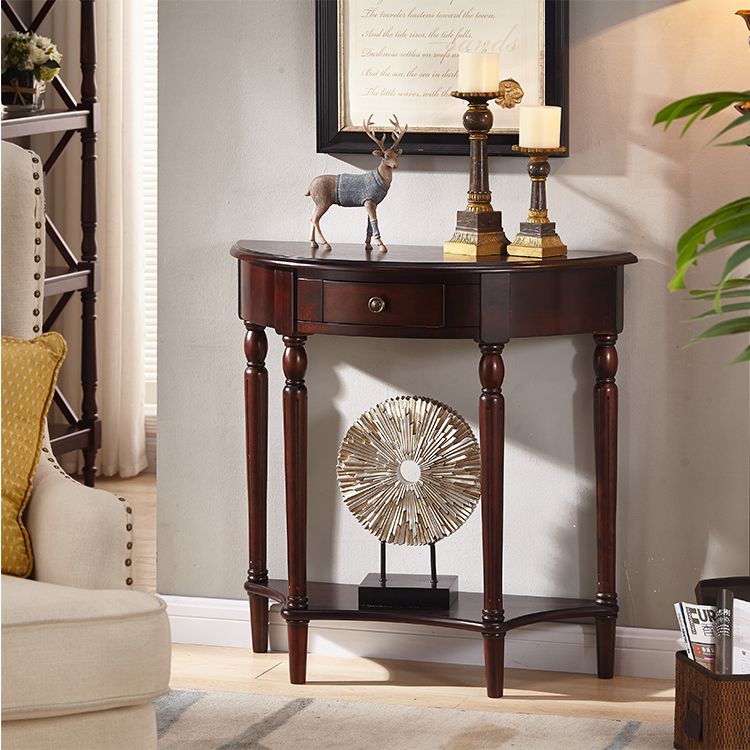 Tavolo di accento della console moderna di metà secolo con divani console di finitura antica con cassetto