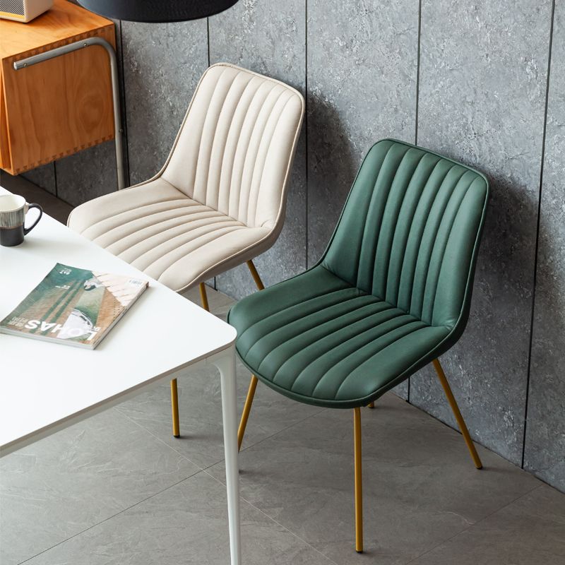 Glam Style Side Chair Faux Leather Gold Frame Dining Chair for Home Clearhalo 'Dining Chairs' 'Dining Tables & Seating' 'dining_chair' 'furn' 'furn_dining_chair' 'Furniture' 'Kitchen & Dining Furniture' 1200x1200_3157904b-c2c7-4e95-b448-a6099d1124a5