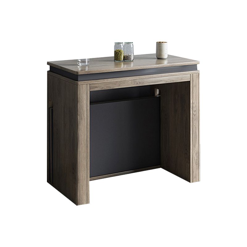 Modern Rectangle Wood Dining Table Extendable for Small Spaces