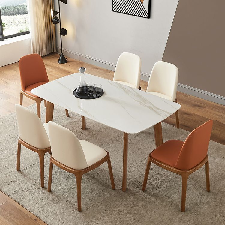 Solid Wood Mid-Century Modern Table Rectangle White Sintered Stone Top Table Clearhalo ' dining_table' 'Dining Tables & Seating' 'Dining Tables' 'furn' 'furn_dining_table' 'Furniture' 'furniture_dining_table' 'Kitchen & Dining Furniture' 'kitchen&dining_furn' 'kitchen' 'kitchen_dining_table' 1200x1200_315b4770-2a44-4810-8813-8b56de4da286