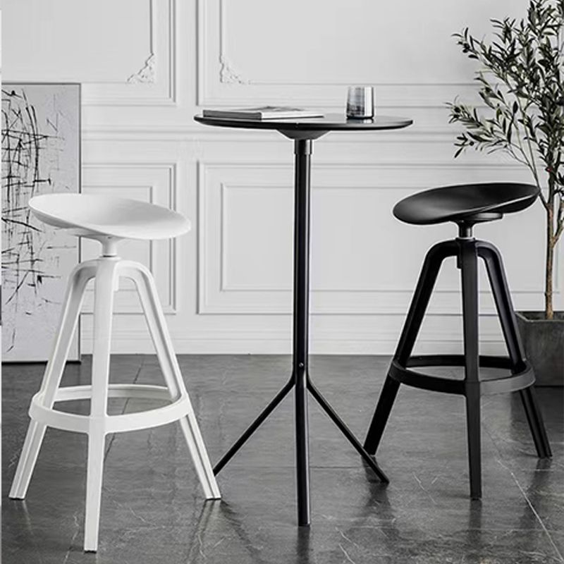 Scandinavian Swivel Bucket Bar Stool Plastic Armless Bar Stool with  with 3 Legs