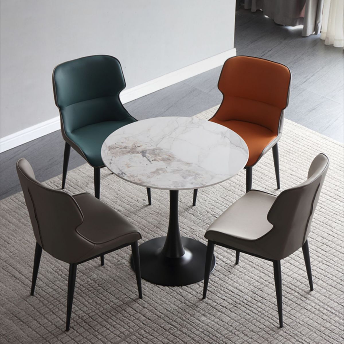 Modern Style Round Dining Table Sintered Stone Dinner Table with Tulip Base Clearhalo ' dining_table' 'Dining Tables & Seating' 'Dining Tables' 'furn' 'furn_dining_table' 'Furniture' 'furniture_dining_table' 'Kitchen & Dining Furniture' 'kitchen&dining_furn' 'kitchen' 'kitchen_dining_table' 1200x1200_315bd84e-5367-464c-8a18-2e1d4396f4a0