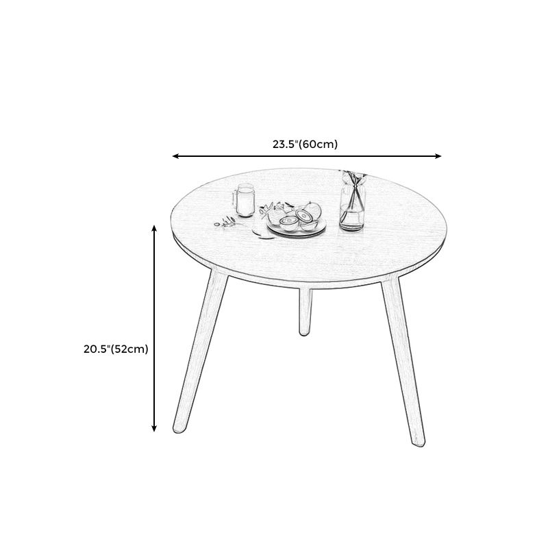 Contemporary 3 Legs End Table Round Wood Top Side Table for Living Room
